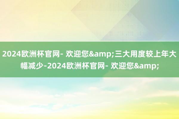 2024欧洲杯官网- 欢迎您&三大用度较上年大幅减少-2024欧洲杯官网- 欢迎您&