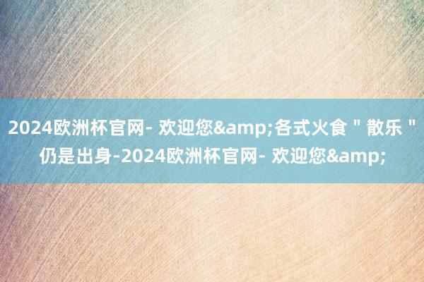 2024欧洲杯官网- 欢迎您&各式火食＂散乐＂仍是出身-2024欧洲杯官网- 欢迎您&