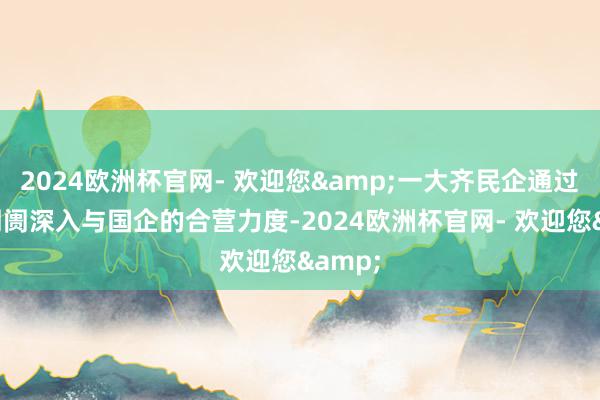 2024欧洲杯官网- 欢迎您&一大齐民企通过产权阛阓深入与国企的合营力度-2024欧洲杯官网- 欢迎您&