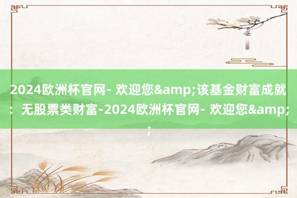 2024欧洲杯官网- 欢迎您&该基金财富成就：无股票类财富-2024欧洲杯官网- 欢迎您&